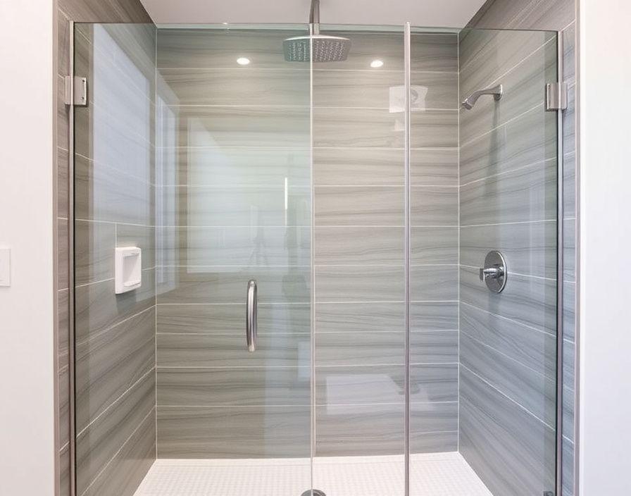 Finished walk-in shower installation